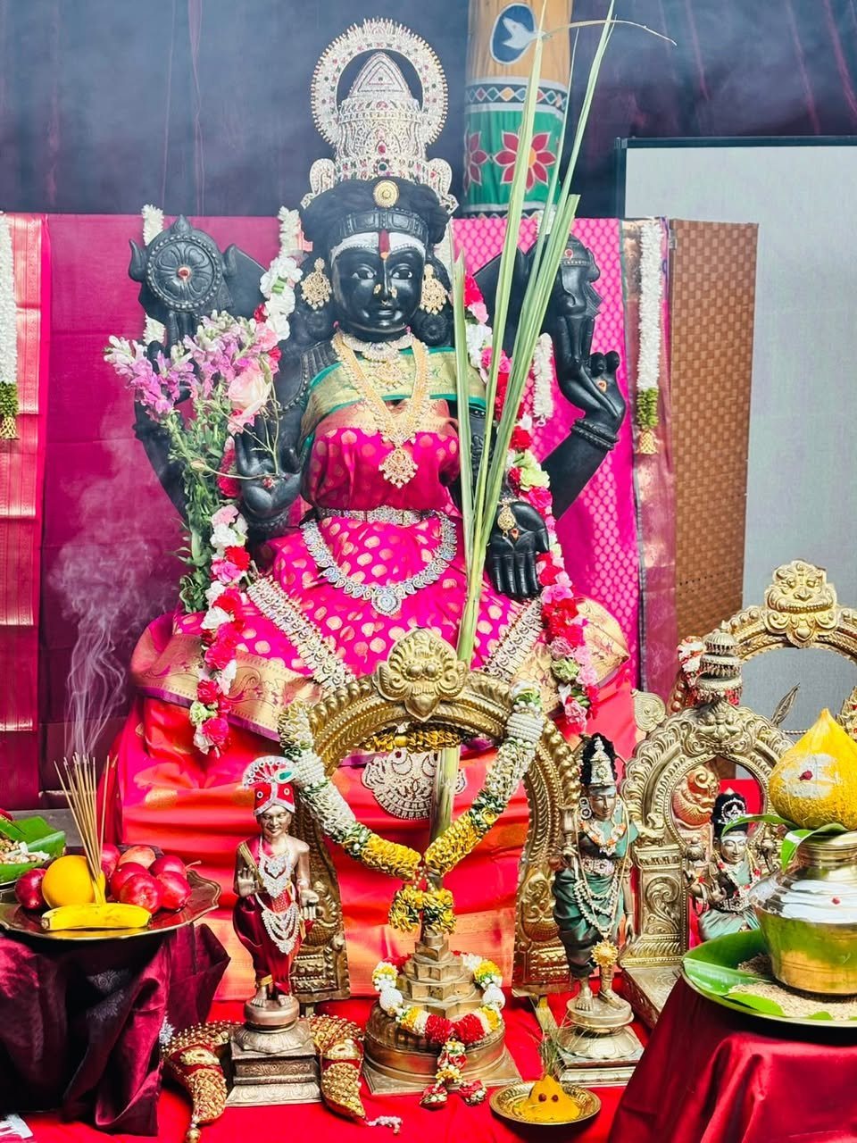 Devi Sri Rajarajeshwari alankaram for Navaratri at the KAILASA Australia Melbourne temple